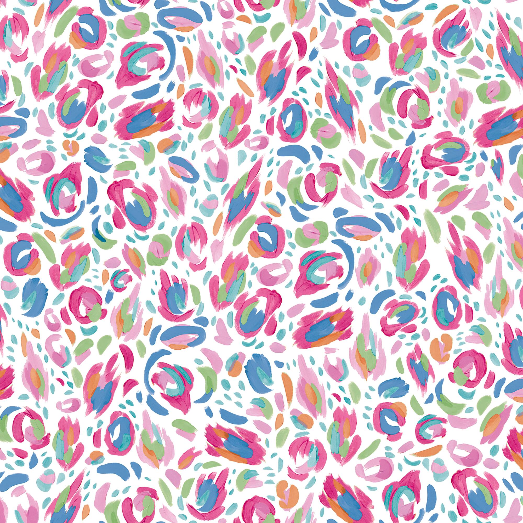 RoomMates Red Multi Brushstroke Leopard Peel & Stick Wallpaper